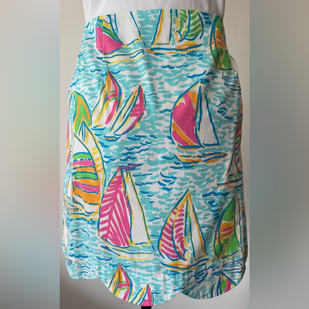 Lilly Pulitzer. Mini Skirt. Sailboat Regatta Print.